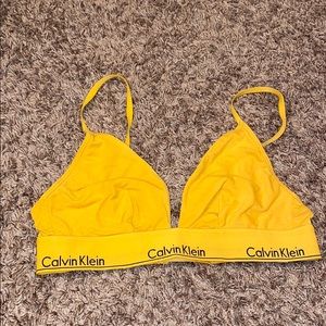 yellow calvin klein bralette